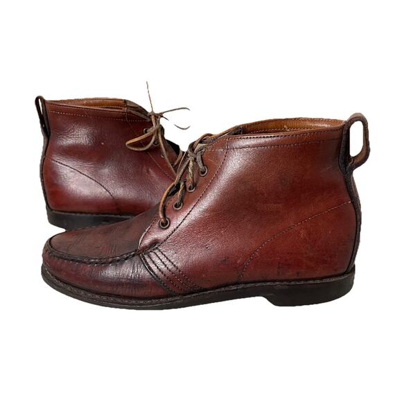 Vtg GOKEY SAUVAGE Brown Leather Chukka Boot Gro-Cord King Ankle Lace Up Men Sz 9 - Picture 9 of 16